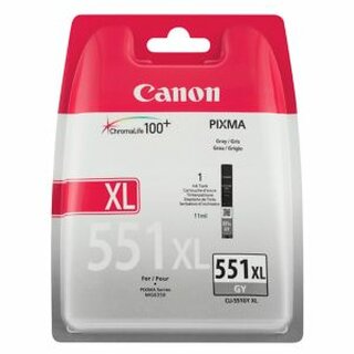Tintenpatrone Canon 6447B001 - CLI-551GY XL, Reichweite: 3350 Seiten, grau