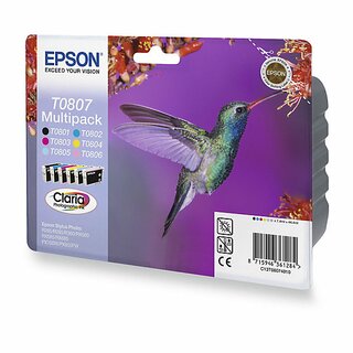 Tintenpatrone Epson T080740 6St (schwarz/cyan/hellcyan/magenta/hellmagenta/gelb)