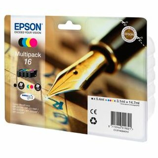 Tintenpatrone Epson T162640, 4 Stück (schwarz/cyan/magenta/gelb)