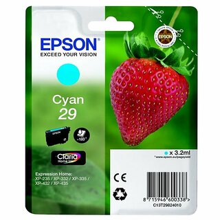 Tinte Epson C13T29824012 XP235, Inhalt: 3,2ml, Reichweite: 180 Seiten, cyan