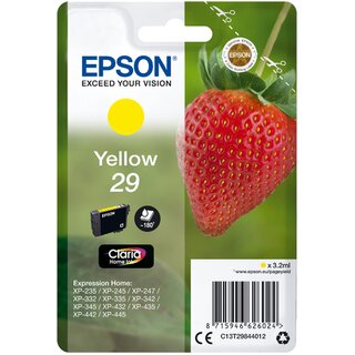 Tinte Epson C13T29844012 XP235, Inhalt: 3,2ml, Reichweite: 180 Seiten, gelb