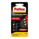 Sekundenkleber Pattex PSMT2, Mini Trio, 3 x 1g