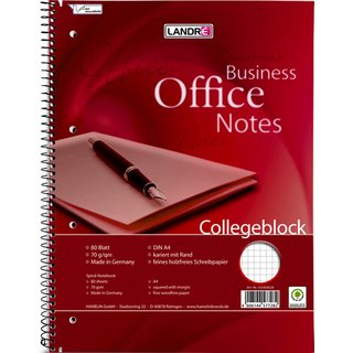 Collegeblock Office, kariert, 4f.Loch., A4, 70g/m², ECF,...