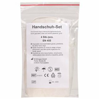 Handschuh-Set Söhngen 1010073, Vinyl, nahtlos, gepudert, 4 Stück