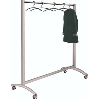 Mobiler Garderobenständer, 178x171x53cm, silber