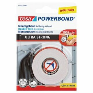 Montageband POWERBOND® ULTRA STRONG, selbstklebend, 19 mm x 1,5 m