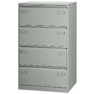 Hngeregistraturschrank Bisley, 4 Schbe, zweibahnig, lichtgrau