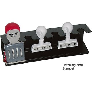 Stempeltrger, gerade, fr: 6 Stempel, 218x58x67mm, einseitig, schwarz