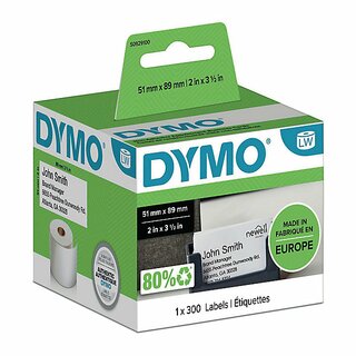 Namens-Etiketten Dymo S0929100, fr LabelWriter, 89 x 51mm, wei, 300 Stck