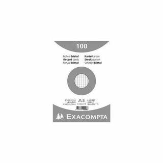Karteikarten Exacompta 10208E, DIN A5, kariert, 205g/qm,...