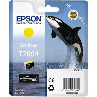 Tintenpatrone Epson T7604, Inhalt: 25,9, gelb