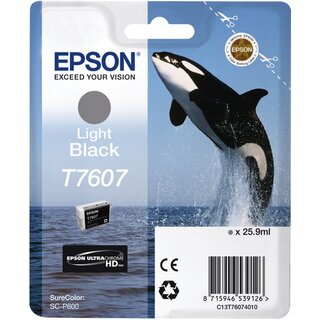 Tintenpatrone Epson T7607, Inhalt: 25,9ml, light schwarz