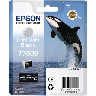 Tintenpatrone Epson T7609, Inhalt: 25,9ml, light light schwarz