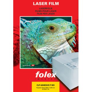 Laserfolie CLP ADHESIVE P, WO, sk, A4, 0,05mm, wei, opak