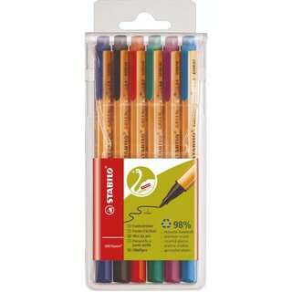 STABILO® GREENpoint® 6088/6, Faserspitzenstift, 6 Stück