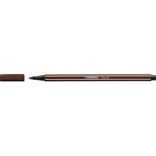 STABILO Faserschreiber Pen 68/45, Einweg, mit Kappe, M / 1 mm, braun