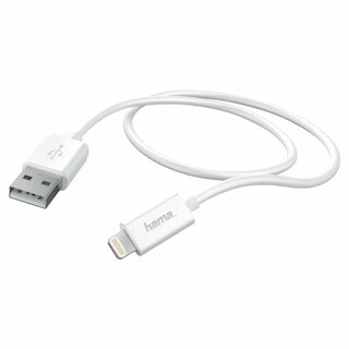 Ladekabel Lightning Anschluss, Hama, 1m, weiß, USB-A auf...