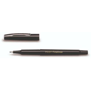 PILOT Fineliner SW-PPF 4103001, nachfllbar, mit Kappe, 0,4 mm, schwarz