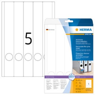 Ordner-Etiketten Herma 10175, lang / schmal, ablsbar, wei, 125 Stck