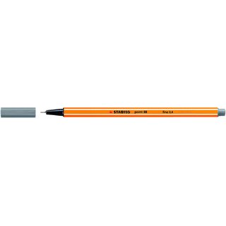 Fineliner point 88, mit Kappe, 0,4 mm, Schreibf.: dunkelgrau