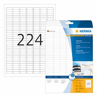 Inkjet-Etiketten Herma 8830, 25,4 x 8,5mm (LxB), wei, 5600 Stck