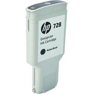 Tintenpatrone HP F9J68 A - 728, Inhalt: 300ml, mattschwarz