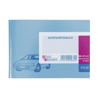 Fahrtenbuch K+E 86-10141, für PKW, A6 quer, 40 Blatt,...