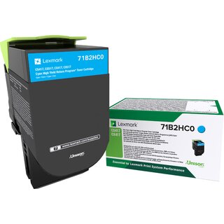 Rckgabetoner Lexmark 71B2HC0, Reichweite: 3.500 Seiten, cyan