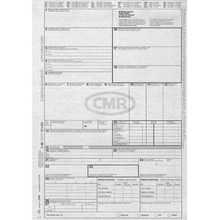 Frachtbrief CMR, fr Laserdrucker, A4, 4f., 50 x 4 Blatt