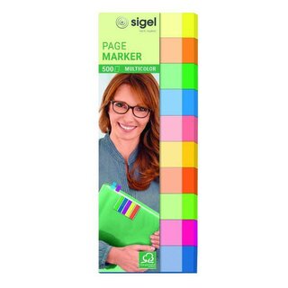 Haftmarker Sigel HN682, 10-farbig, 50 x 150mm, sortiert, 10 Stck