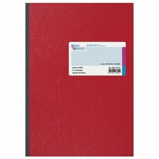Geschäftsbuch, Glanzkarton, kariert, A4, Einband: rot, 48Bl.