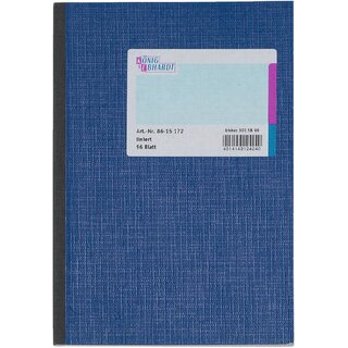 Geschäftsbuch, Glanzkarton, liniert, A5, Einband: blau, 96Bl.