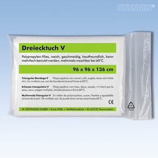 Dreiecktuch V, 96 x 96 x 136 cm, Inhalt: DIN 13168, weiß