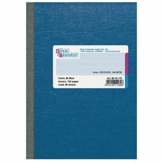 Geschäftsbuch, Glanzkarton, liniert, A6, Einband: blau, 96Bl.
