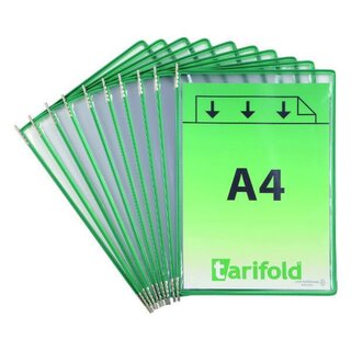 Sichttafel, PVC, A4 hoch, farblos/grüner Rahmen
