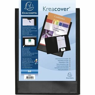 Prsentationsmappe Exacompta 43501E, Kreacover, PP, A4, schwarz, 10 Stck