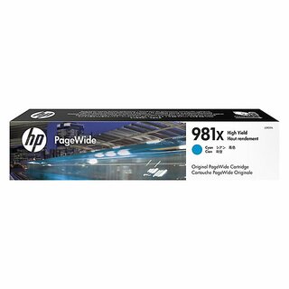 Tintenpatrone HP L0R09A - 981X, Reichweite: 10.000 Seiten, cyan
