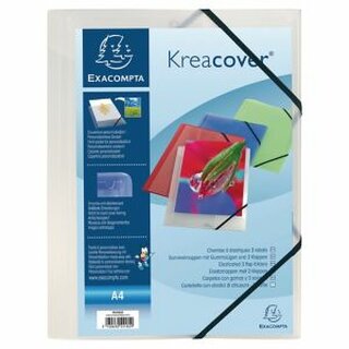 Einschlagmappe Kreacover®, PP, Eckspanngummi, A4, weiß, transparent