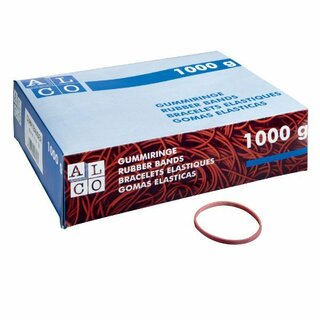 Gummiringe Alco 746, Durchmesser: 85mm, rot, 1000g