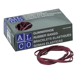 Gummibnder Alco 758, Durchmesser: 50mm, Mae: 80 x 4mm, rot, 1000g