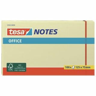 Haftnotizen Tesa 57655 Office Notes, 125x75mm, 100 Blatt, gelb