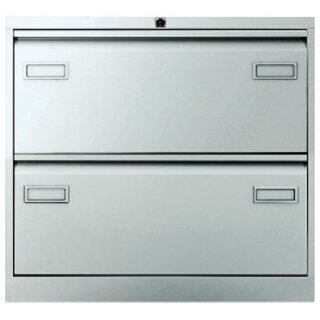 Hängeregistraturschrank Bisley, 2 Schübe, zweibahnig, silber