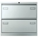 Hngeregistraturschrank Bisley, 2 Schbe, zweibahnig, silber