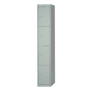 Schliefachschrank Bisley, 4 Fcher, Mae: 1.802 x 305 x 457mm, lichtgrau