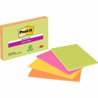 Haftnotizen Post-it Super Sticky Meeting Notes 6445-4SS, 152 x 101mm, 4 Stck