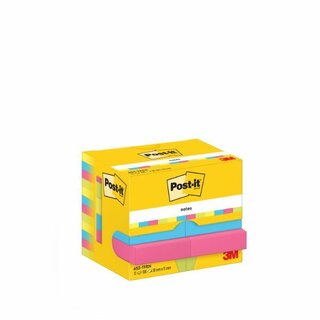 Haftnotizen Post-it 653TFEN, 51 x 38 mm, 12 Blcke  100 Blatt, farbig sortiert