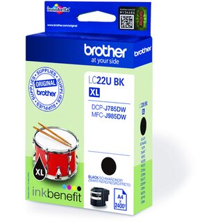Tintenpatrone Brother LC-22UBK, Reichweite: 2.400 Seiten,...