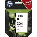 Tinte HP 3JB05AE 304, Combo-Pack, schwarz/farbig