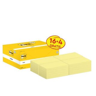 Haftnotizen Post-it 655Y-20, 127 x 76 mm, 20 Blcke  100 Blatt, gelb