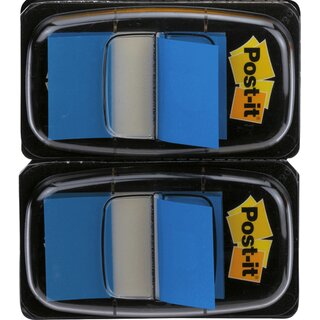 Index-Spender 3M Post-it 680, mit 50 Haftstreifen, 43,2x25,4mm, blau, 2 Stck